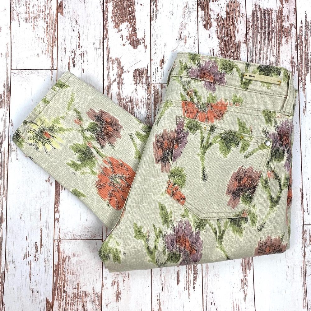 Anthropologie Pilero and Letterpress Floral Jean
